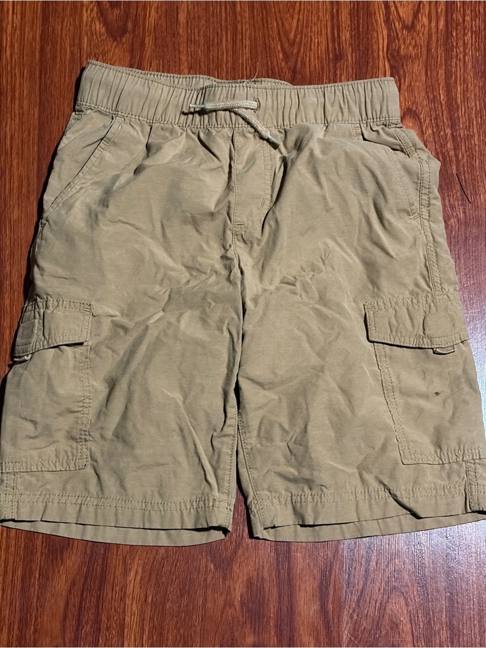 Boys Khaki Cargo Shorts - Casual Drawstring Waist
